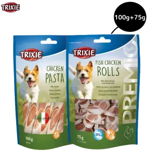 Trixie Premio Chicken Pasta and Fish and Chicken Rolls Dog Treats Combo