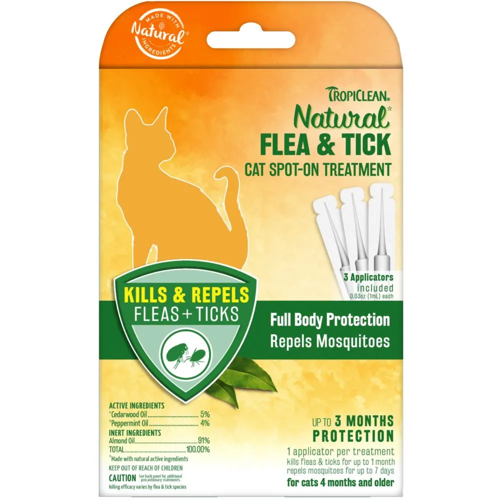 15% OFF: Tropiclean Natural Flea & Tick Cat Spot-On Solution