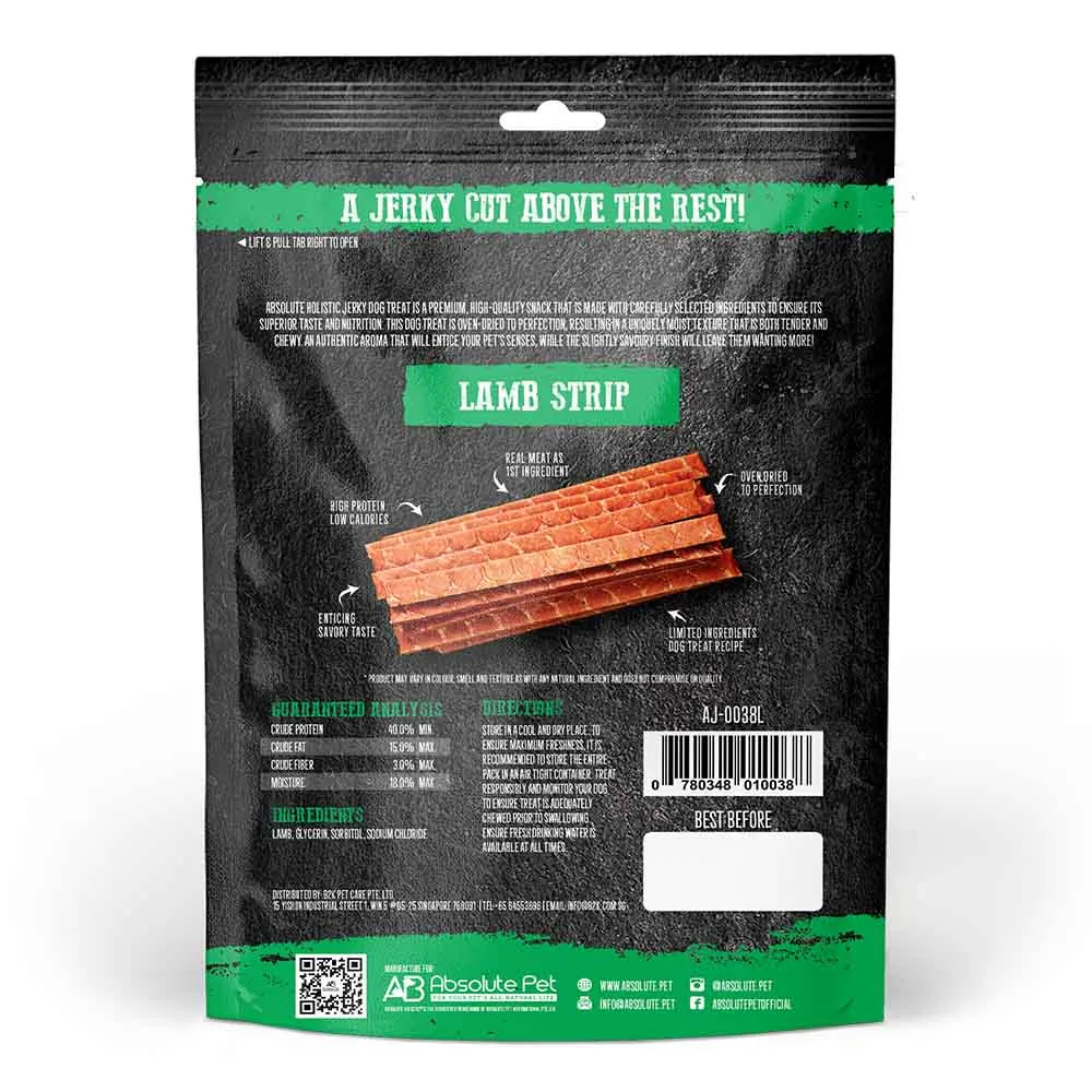 20% OFF: Absolute Holistic Lamb Loin Strip Grain Free Dog Treat 100g