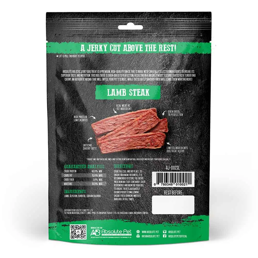 20% OFF: Absolute Holistic Lamb Steak Grain Free Dog Treat 100g