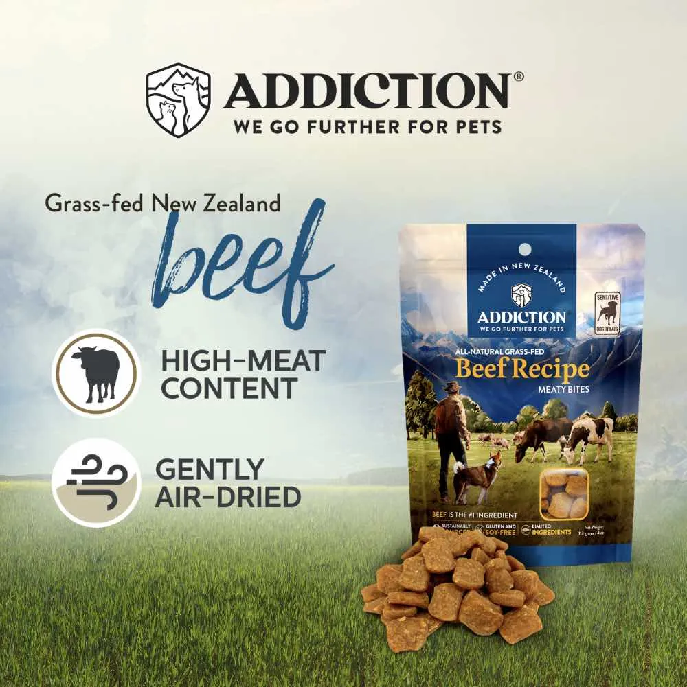 20% OFF: Addiction Meaty Bites Grain Free Beef Dog Treats 4oz