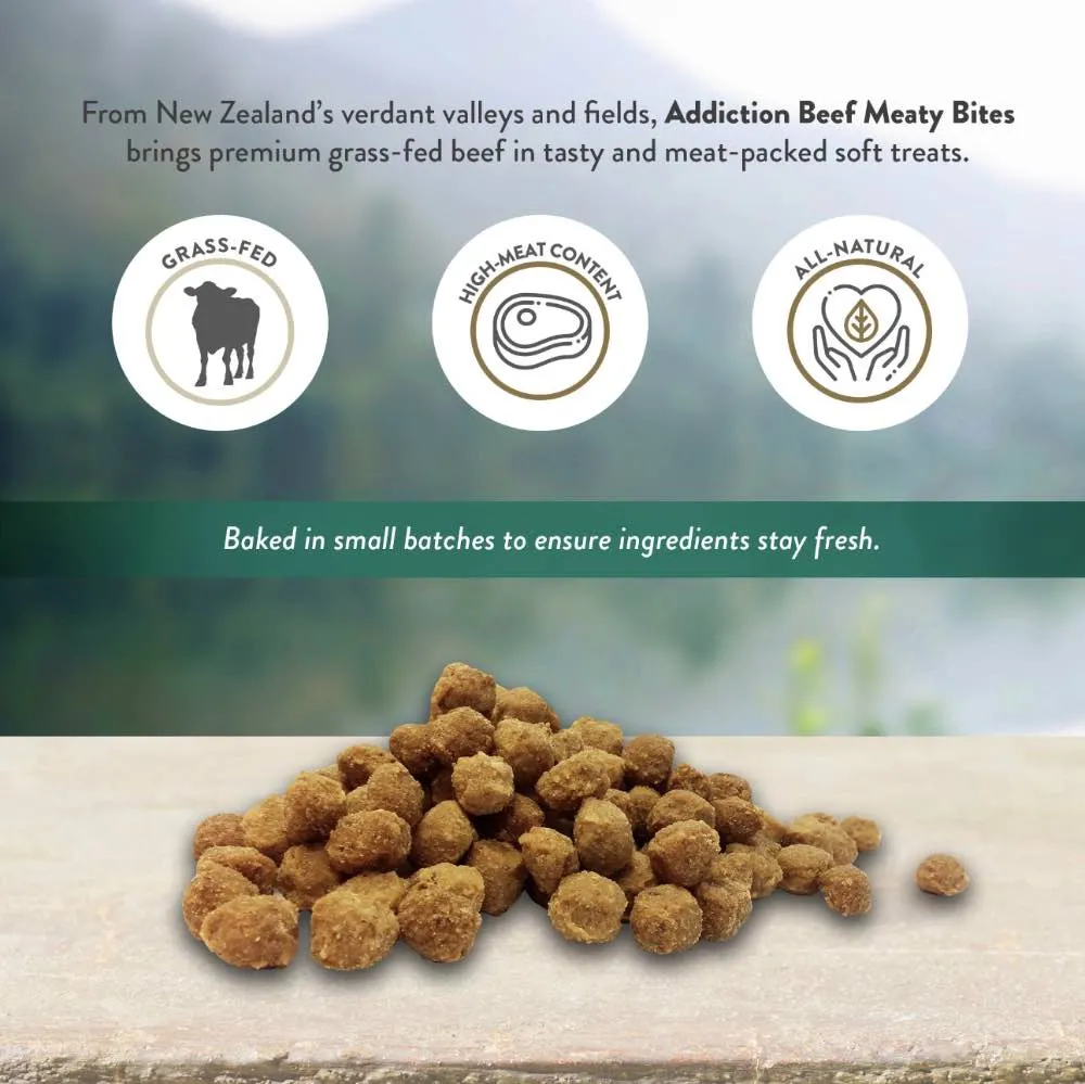 20% OFF: Addiction Meaty Bites Grain Free Beef Dog Treats 4oz