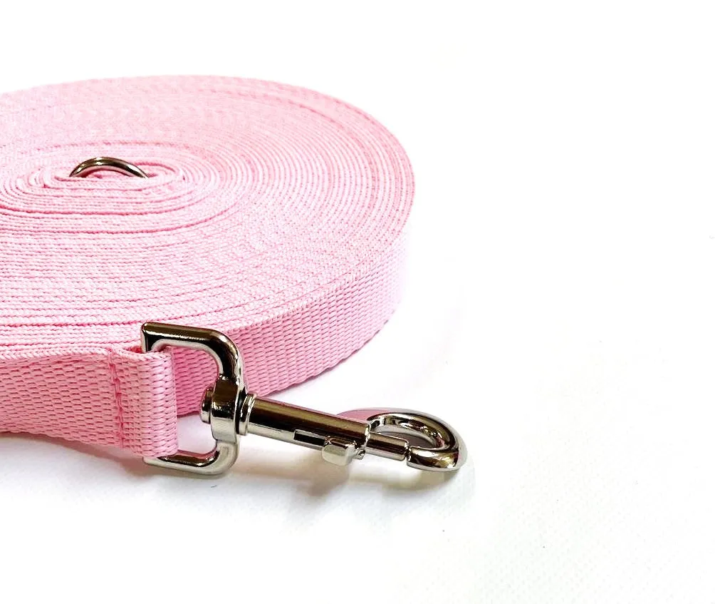 40ft - 100ft Long Dog Training Leads Obedience Recall Walking Leash Puppy In 20mm Webbing 19 Colours