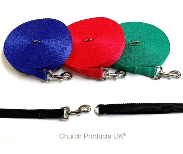 40ft - 100ft Long Dog Training Leads Obedience Recall Walking Leash Puppy In 20mm Webbing 19 Colours