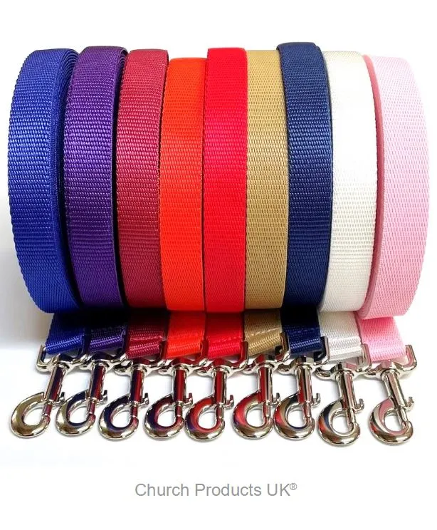 40ft - 100ft Long Dog Training Leads Obedience Recall Walking Leash Puppy In 20mm Webbing 19 Colours