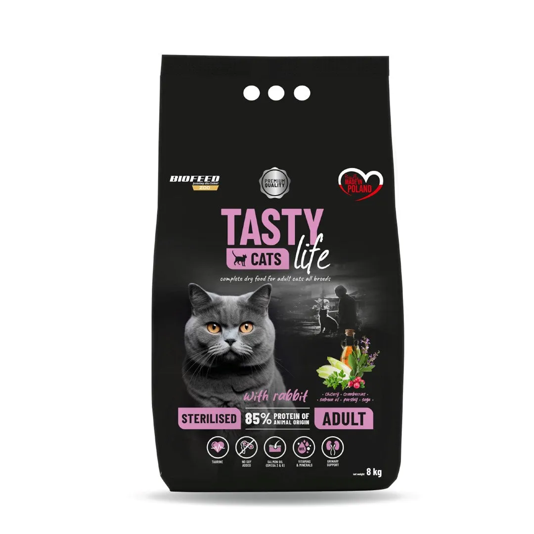 Biofeed Tasty Cats Life Sterilised Rabbit - Dry Cat Food - 8Kg