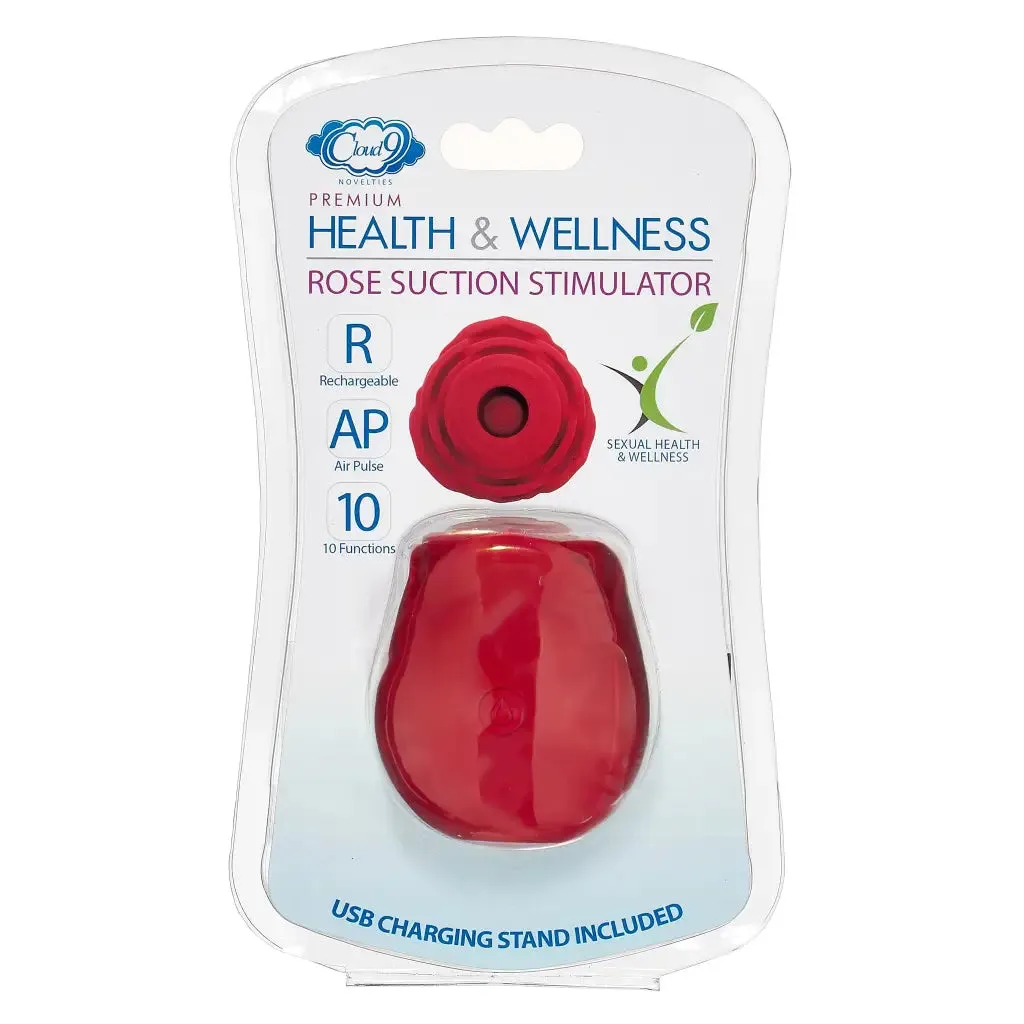 Cloud 9 Health & Wellness Rose Suction Stimulator Red