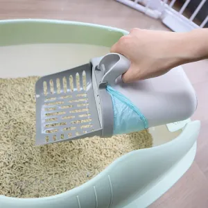 Efficient Cat Litter Scooper with Builtin Waste Container