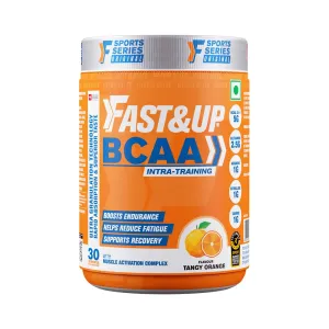 Fast&Up BCAA Advanced - 450 Gms, 30 Servings, (Orange Flavour) Informed Sport Certified BCAA that helps in Muscle Recovery & Endurance, BCAA (2:1:1)   Muscle Activators   Electrolytes