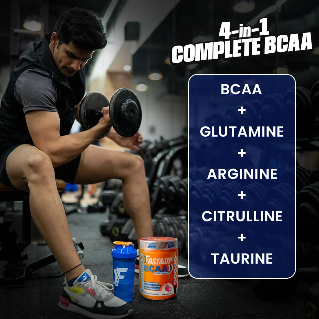 Fast&Up BCAA Advanced - 450 Gms, 30 Servings, (Orange Flavour) Informed Sport Certified BCAA that helps in Muscle Recovery & Endurance, BCAA (2:1:1)   Muscle Activators   Electrolytes