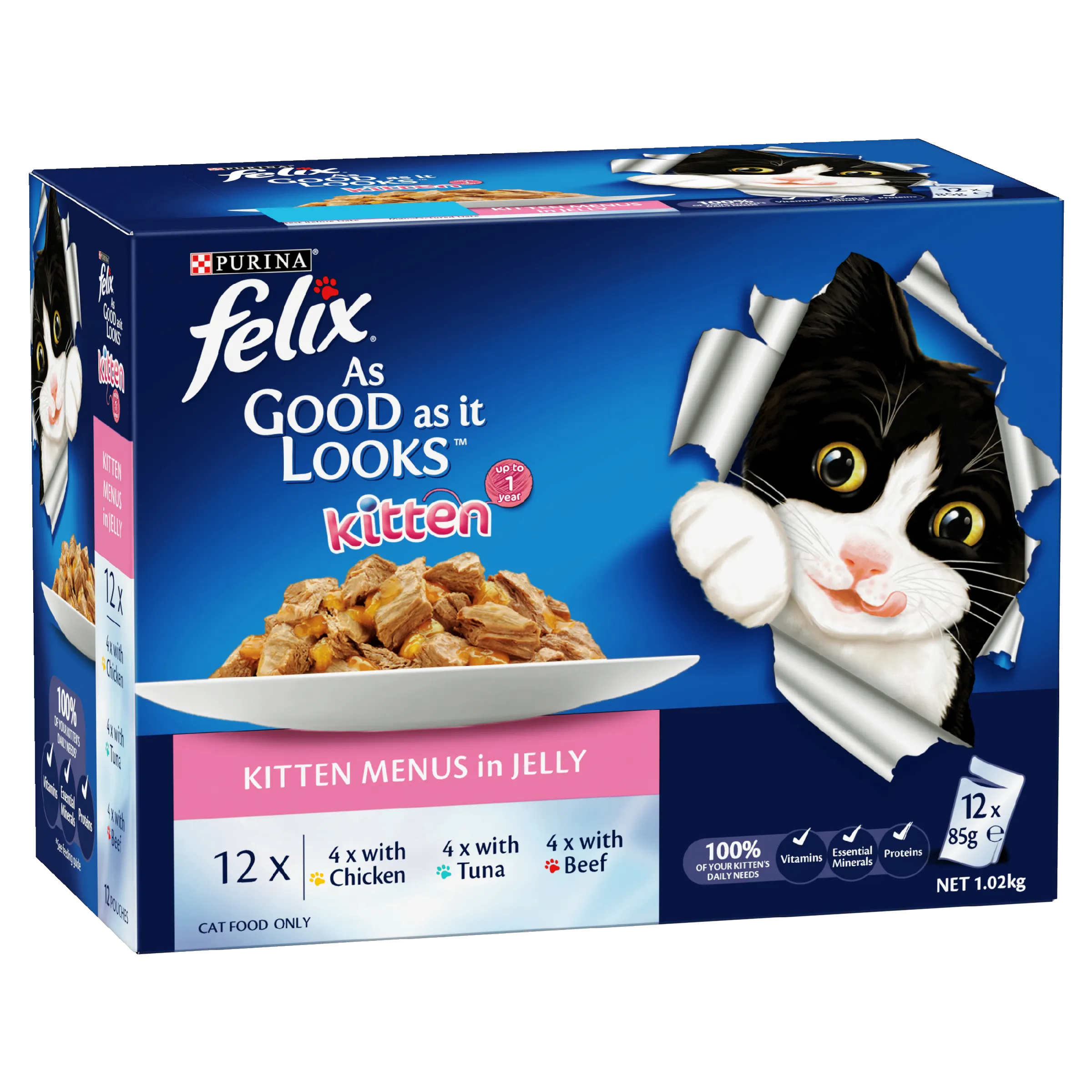 Felix As Good As It Looks Kitten Menu Wet Cat Food 85g x 12