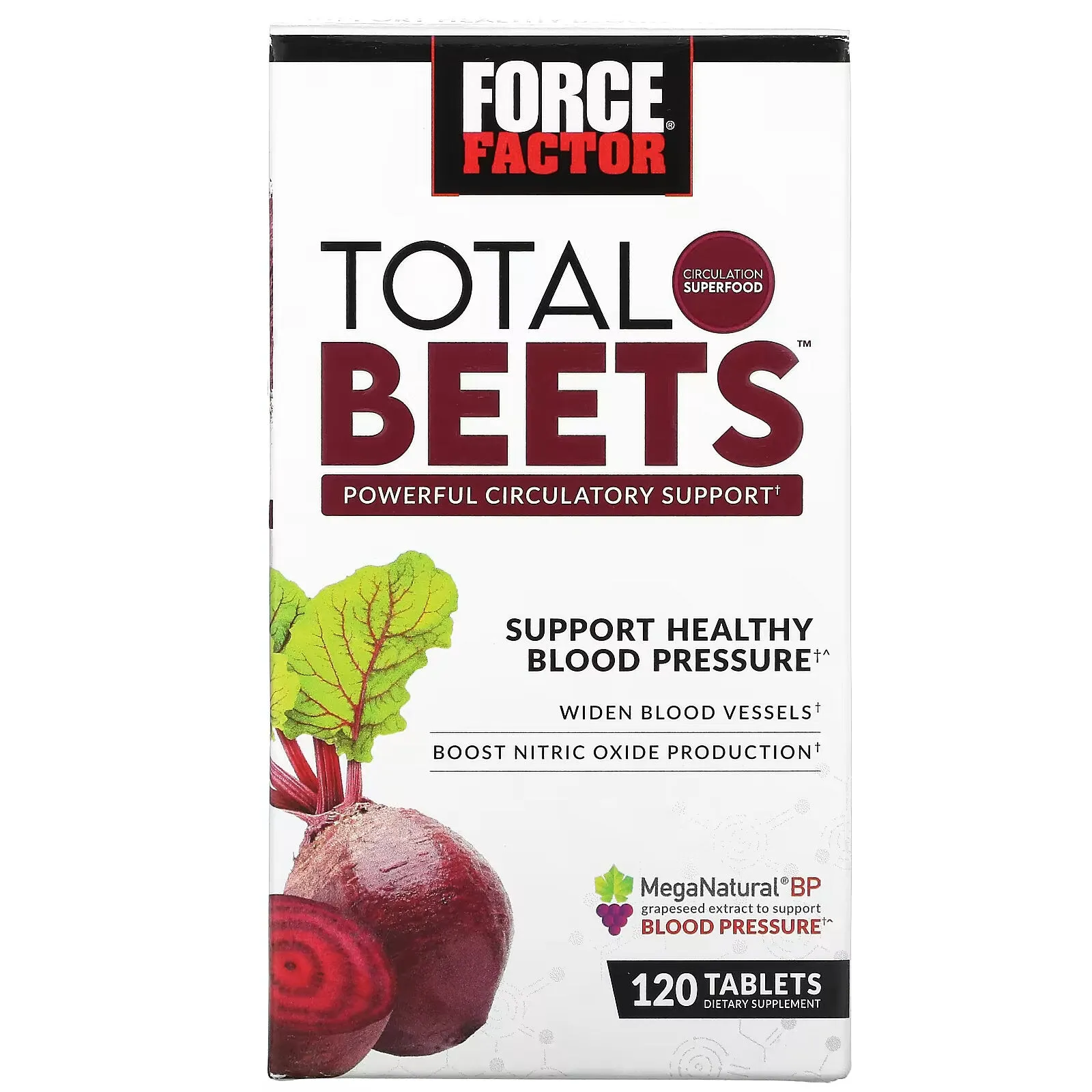 Force Factor, Total Beets, Effective Circulatory Support, 120 Tablets