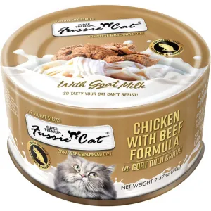 Fussie Cat Super Premium Chicken with Beef in Goats Milk Wet Cat Food, 2.47-oz