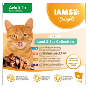 IAMS Delights Adult Land & Sea Collection in Jelly 8 x 85g