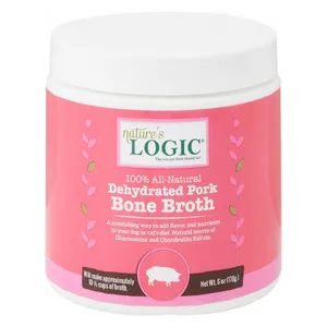 Nature's Logic Dehydrated Pork Bone Broth Dog & Cat Food Topper, 6-oz tub