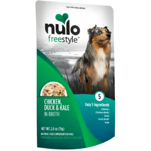 Nulo Freestyle Grain-Free Chicken, Duck & Kale in Broth Dog Food Topper, 2.8 oz