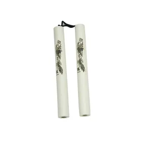 Nunchaku, Foam Padded, Rope, White