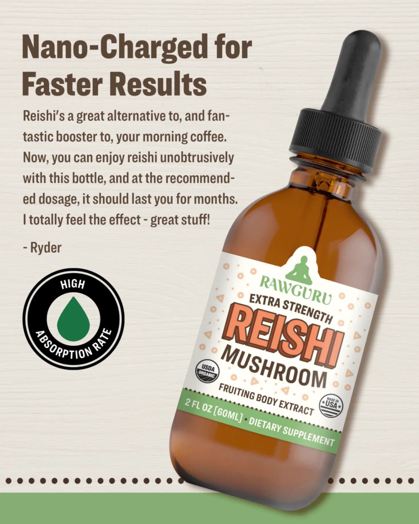 Organic Reishi Mushroom Tincture (3 month supply)