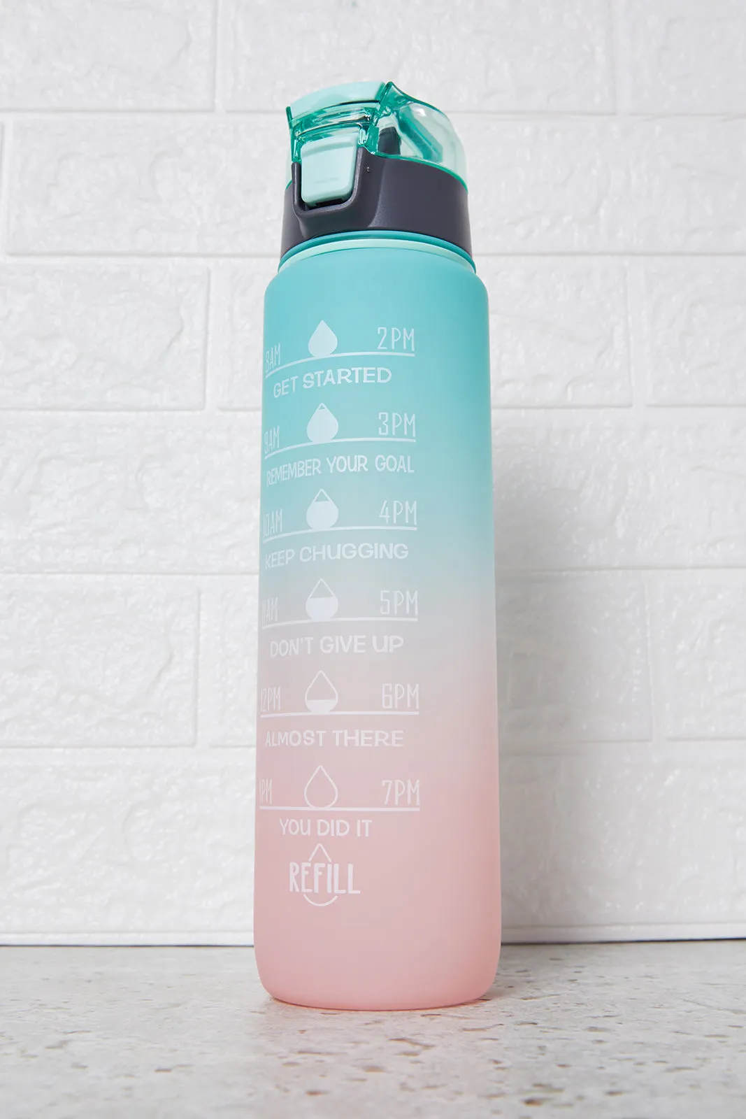 Pink And Blue Printed Water Bottle (1000ml)