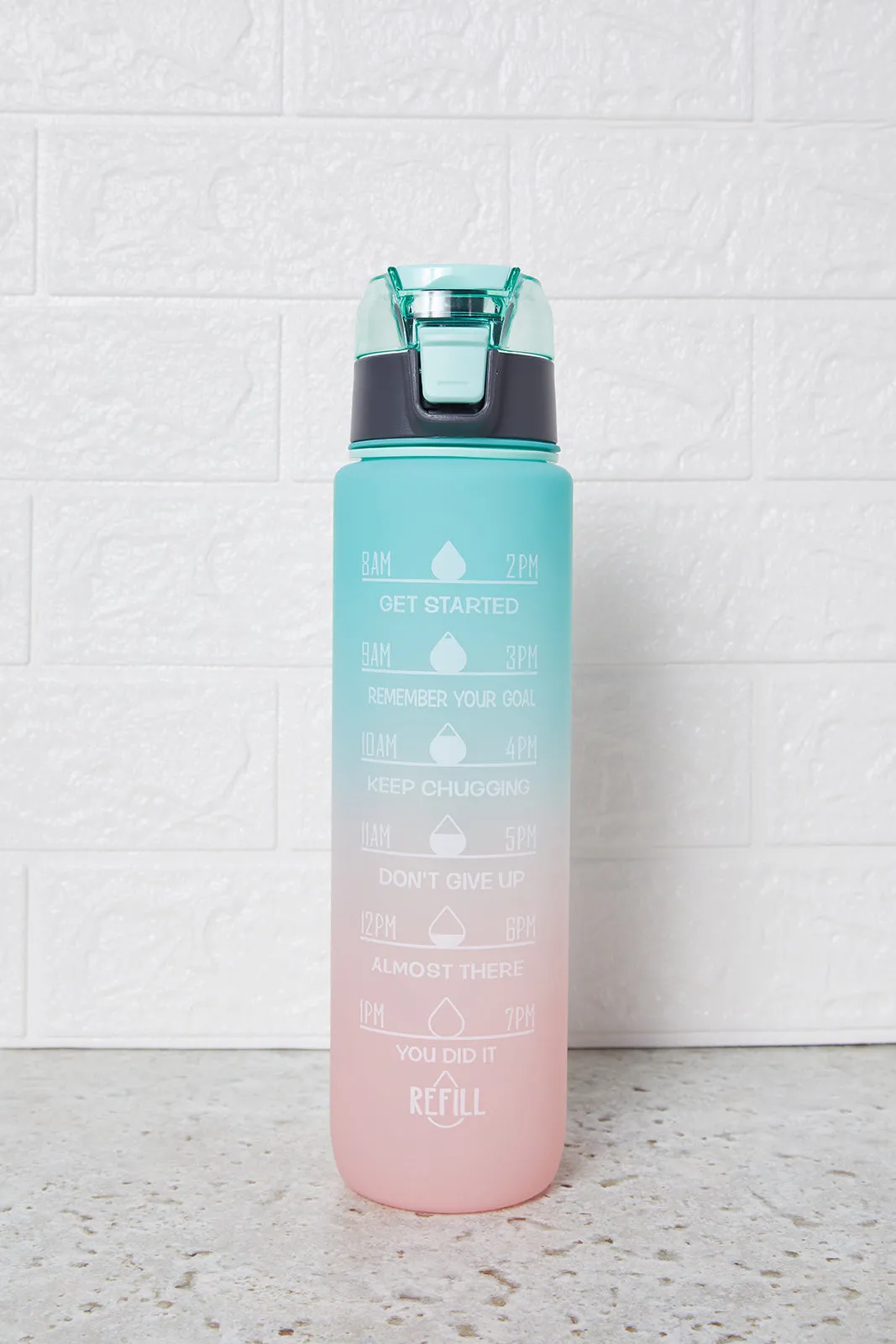 Pink And Blue Printed Water Bottle (1000ml)