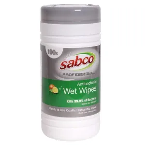 Sabco Professional Antibacterial Wet Wipes 100 pk