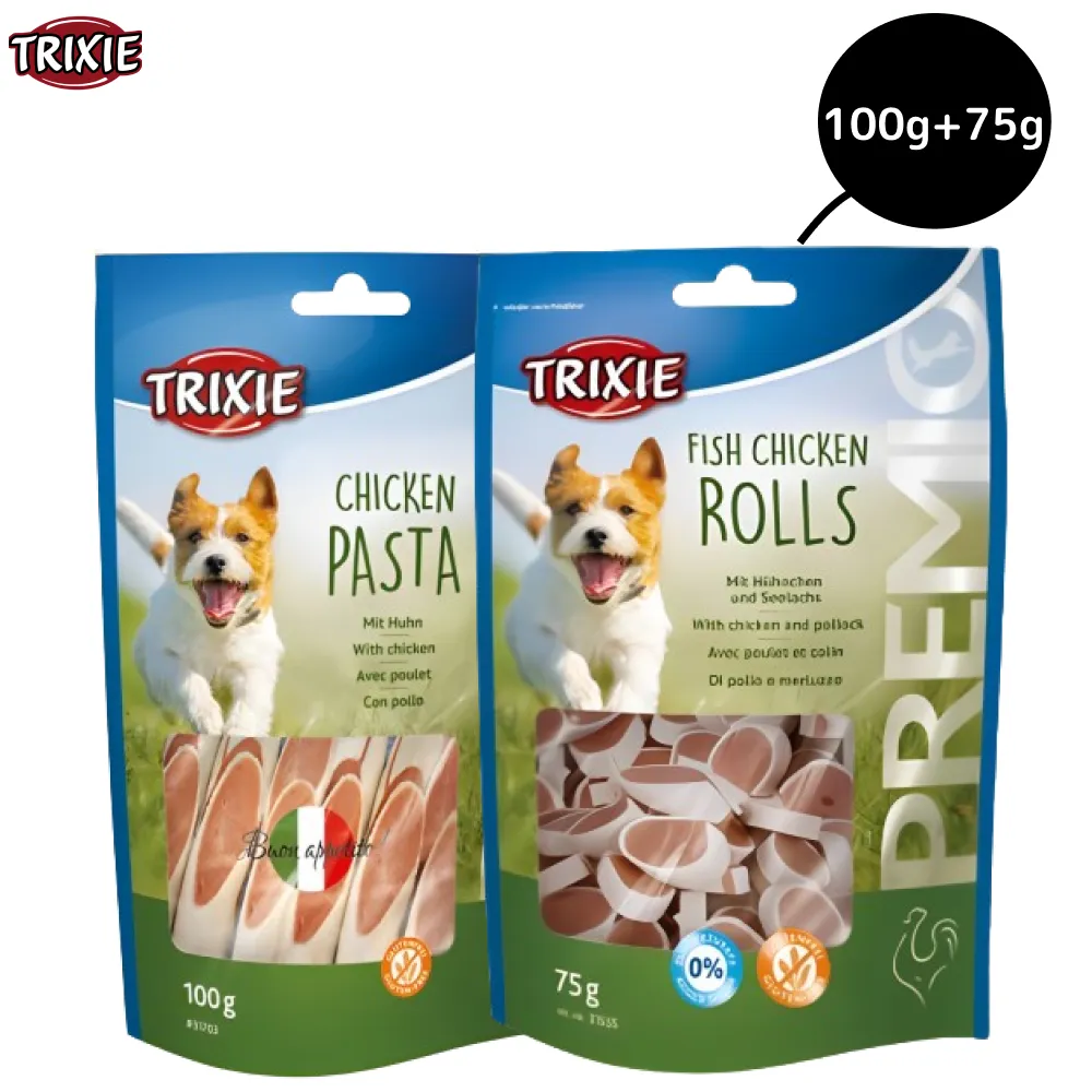 Trixie Premio Chicken Pasta and Fish and Chicken Rolls Dog Treats Combo