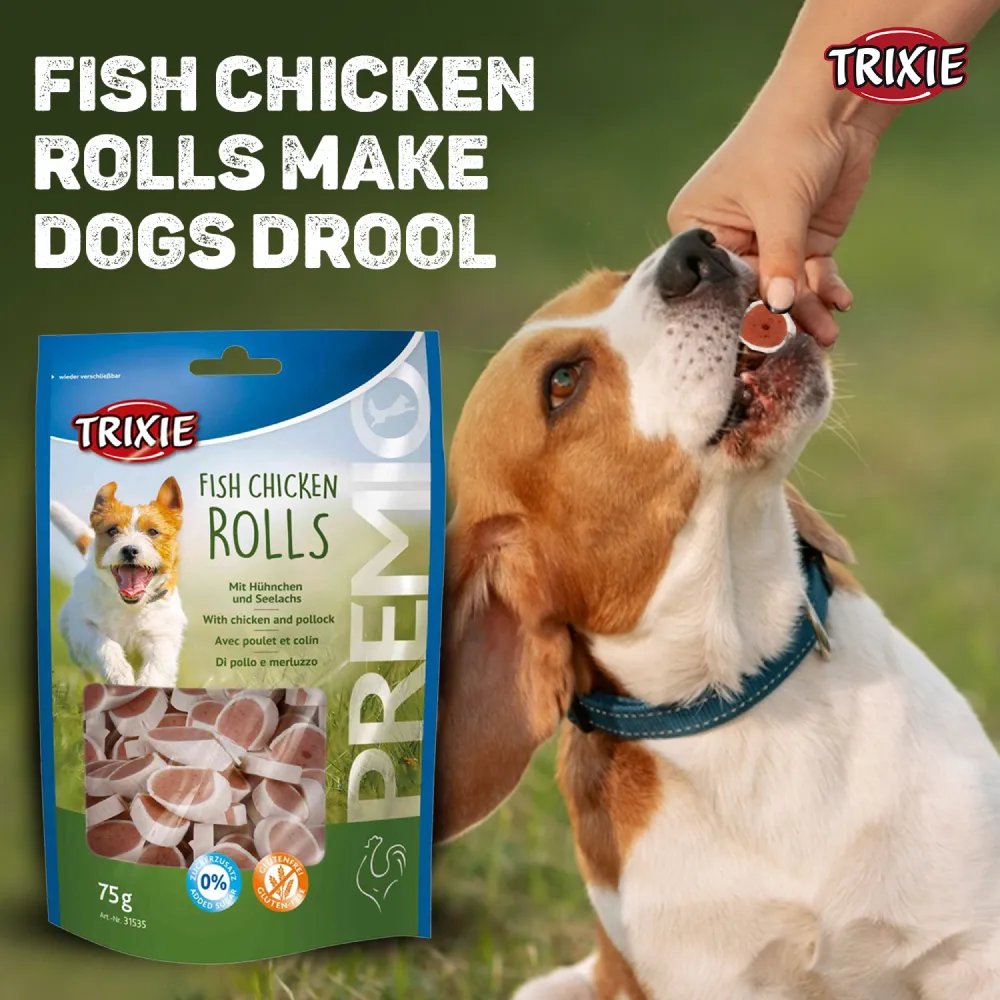 Trixie Premio Chicken Pasta and Fish and Chicken Rolls Dog Treats Combo