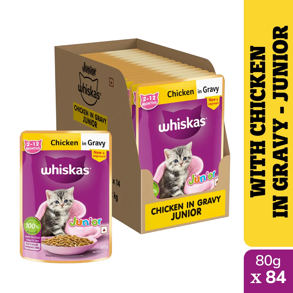 Whiskas Chicken in Gravy Kitten (2-12 Months) Cat Wet Food