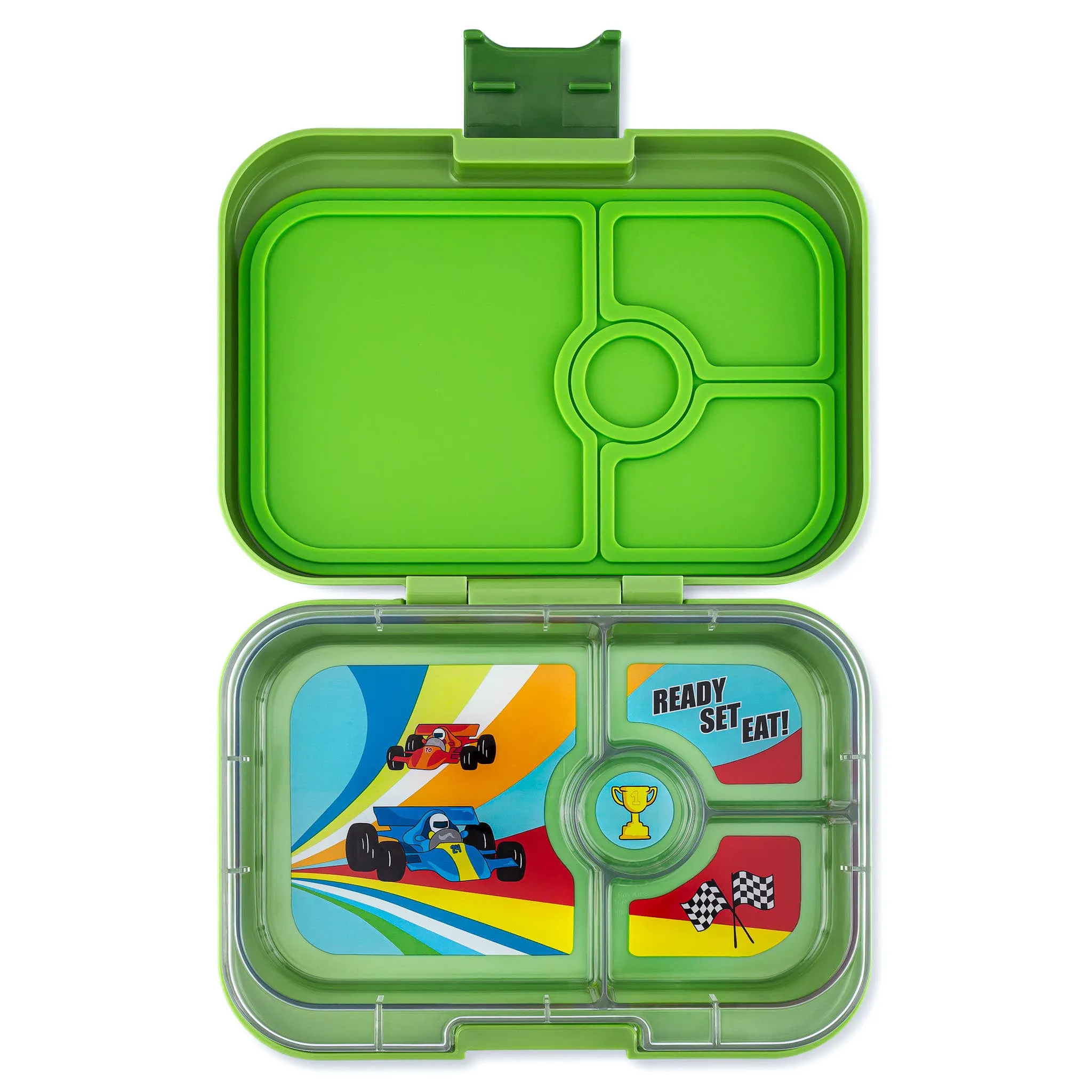 Yumbox Panino 4 Compartment Bento Box: Hazy Blue - Panther Tray