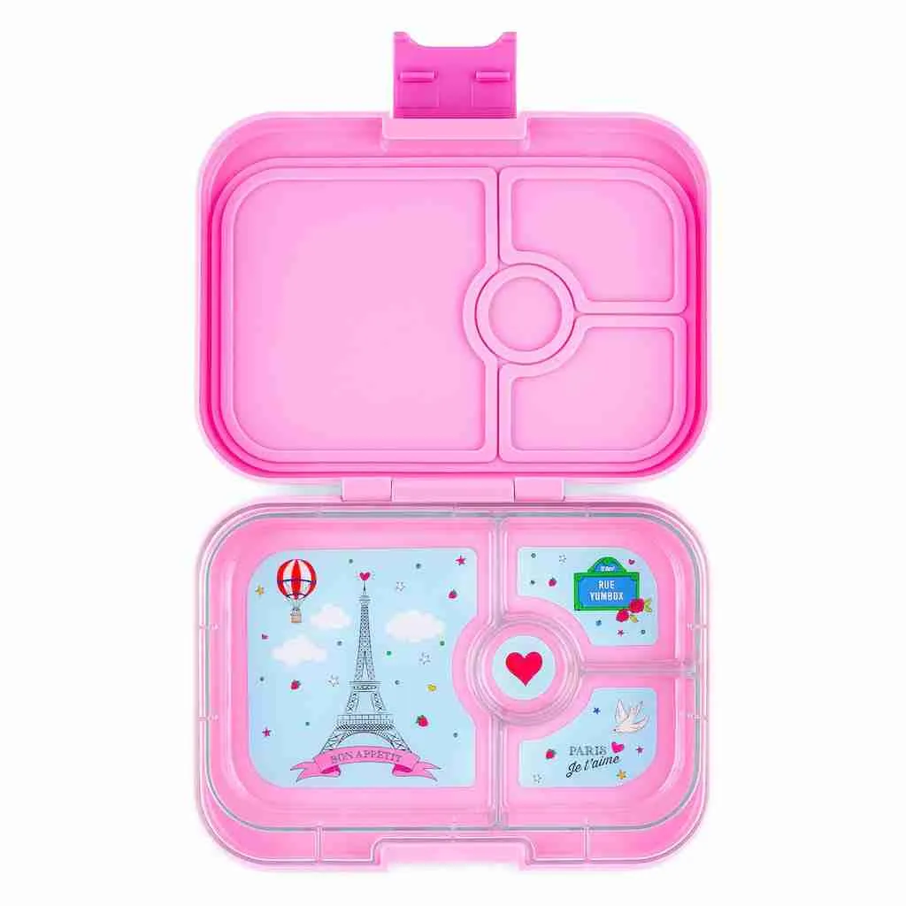 Yumbox Panino 4 Compartment Bento Box: Hazy Blue - Panther Tray