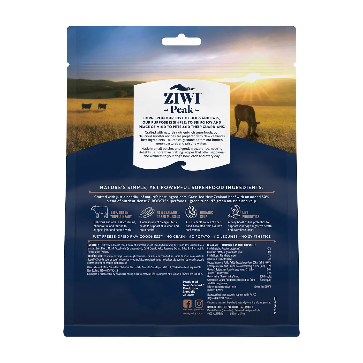 ZIWI Peak Freeze Dried Dog Superboost Beef